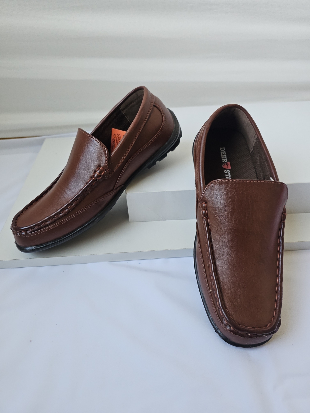 Deer Stags Kids Booster Slip-On Loafers - Dark Luggage Brown, Size 4M - Picture 7 of 16